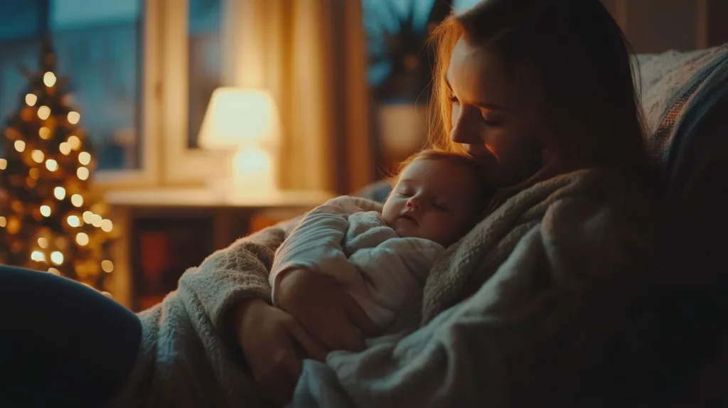 Comforting a Crying Baby: Why do babies cry? pulasena A peaceful indoor scene with a mother holding her baby fcc f f bf dcafb