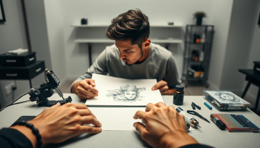 preparing for tattoo session